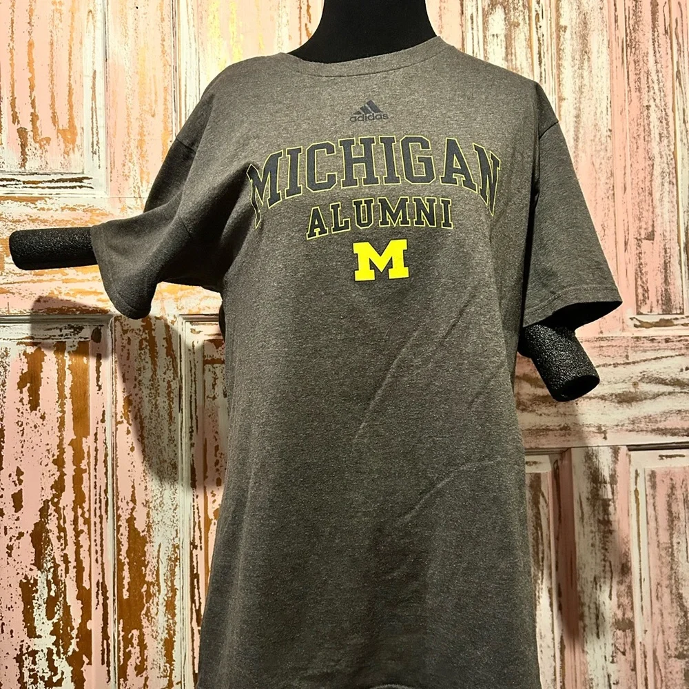 Adidas Gray Michigan Alumni Tee